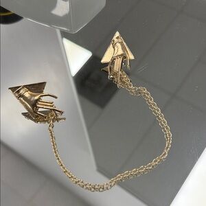 Gold Arrow Chain Brooch